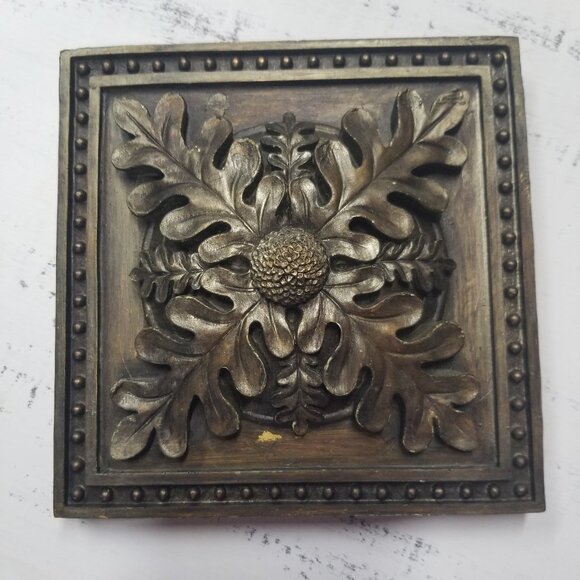 3D Resin Wall Plaque Botanical Decorative Plaster Wall Art 2 Pc. Tuscany Style - Picture 3 of 11